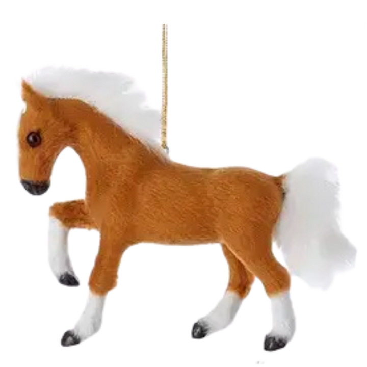 Plastic Plush Horse Ornament