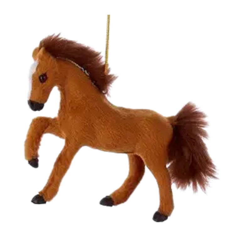 Plastic Plush Horse Ornament