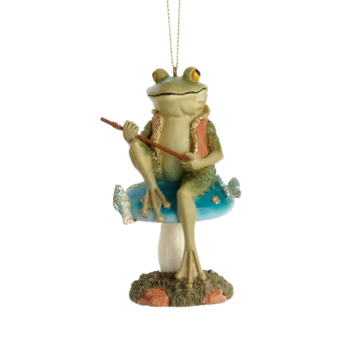 Fishing Frogs Ornament