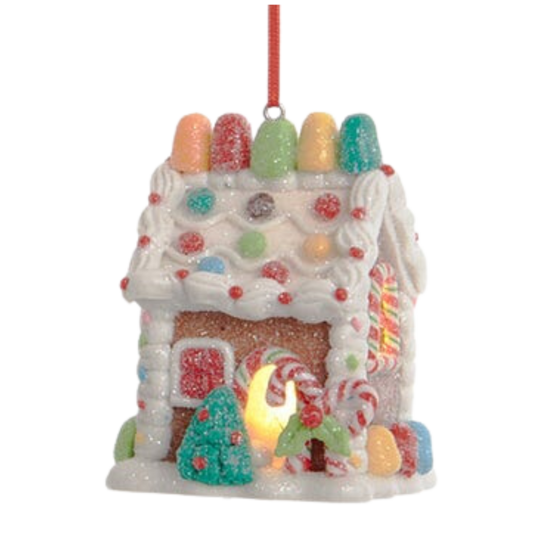 Gingerbread LED Candy House Ornament