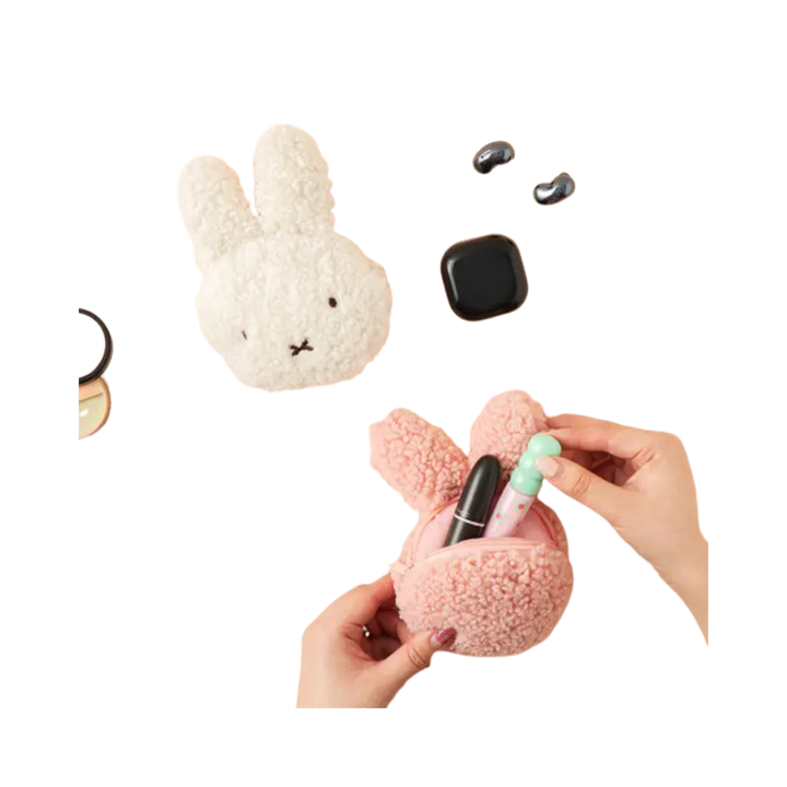 Miffy Fluffy 3D Face Multi Pouch Purse