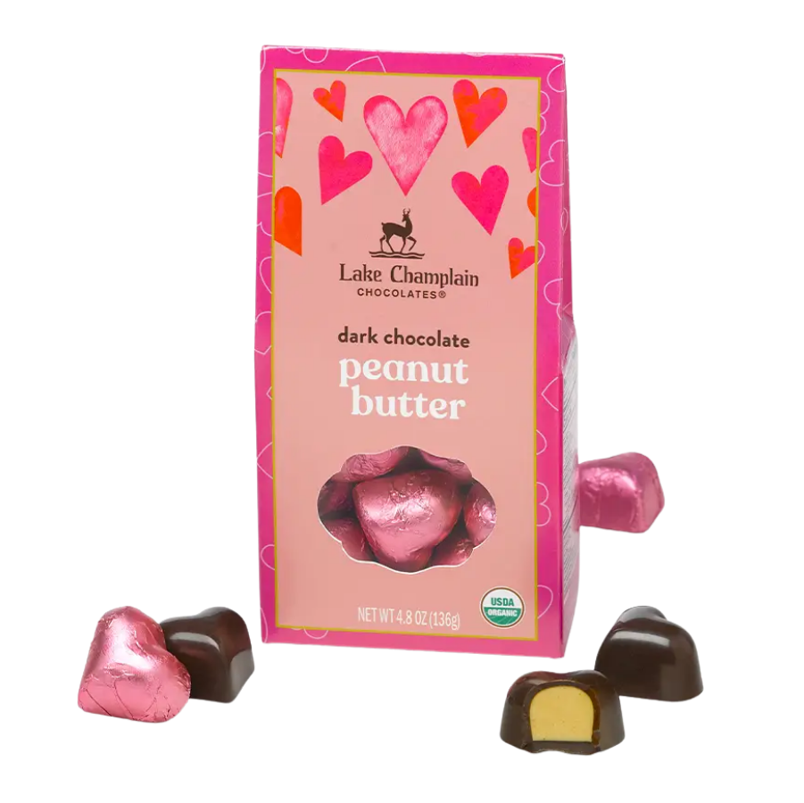 Valentine Hearts Dark Chocolate Peanut Butter Gift Box