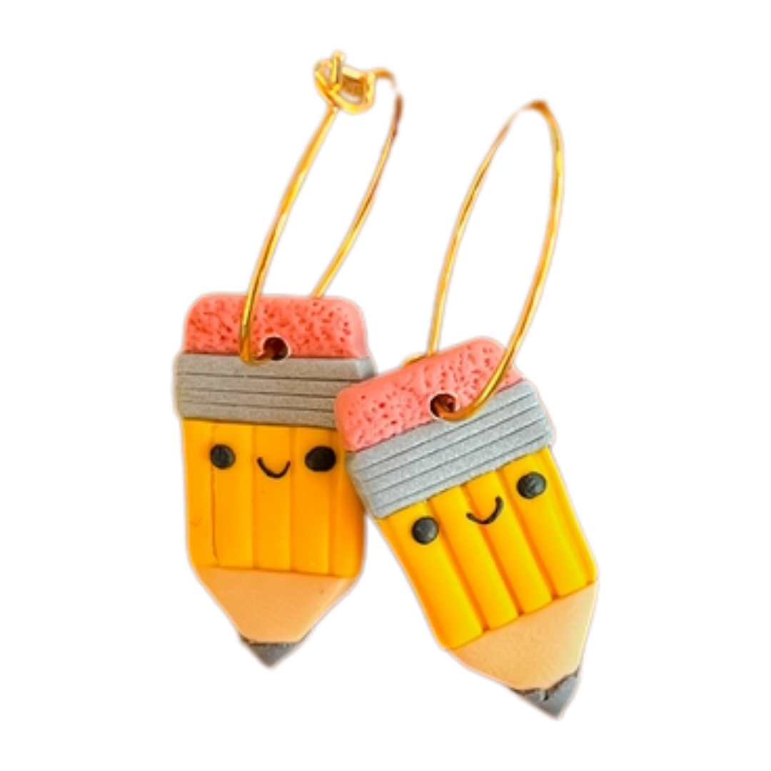Parker Clay Pencil Hoops