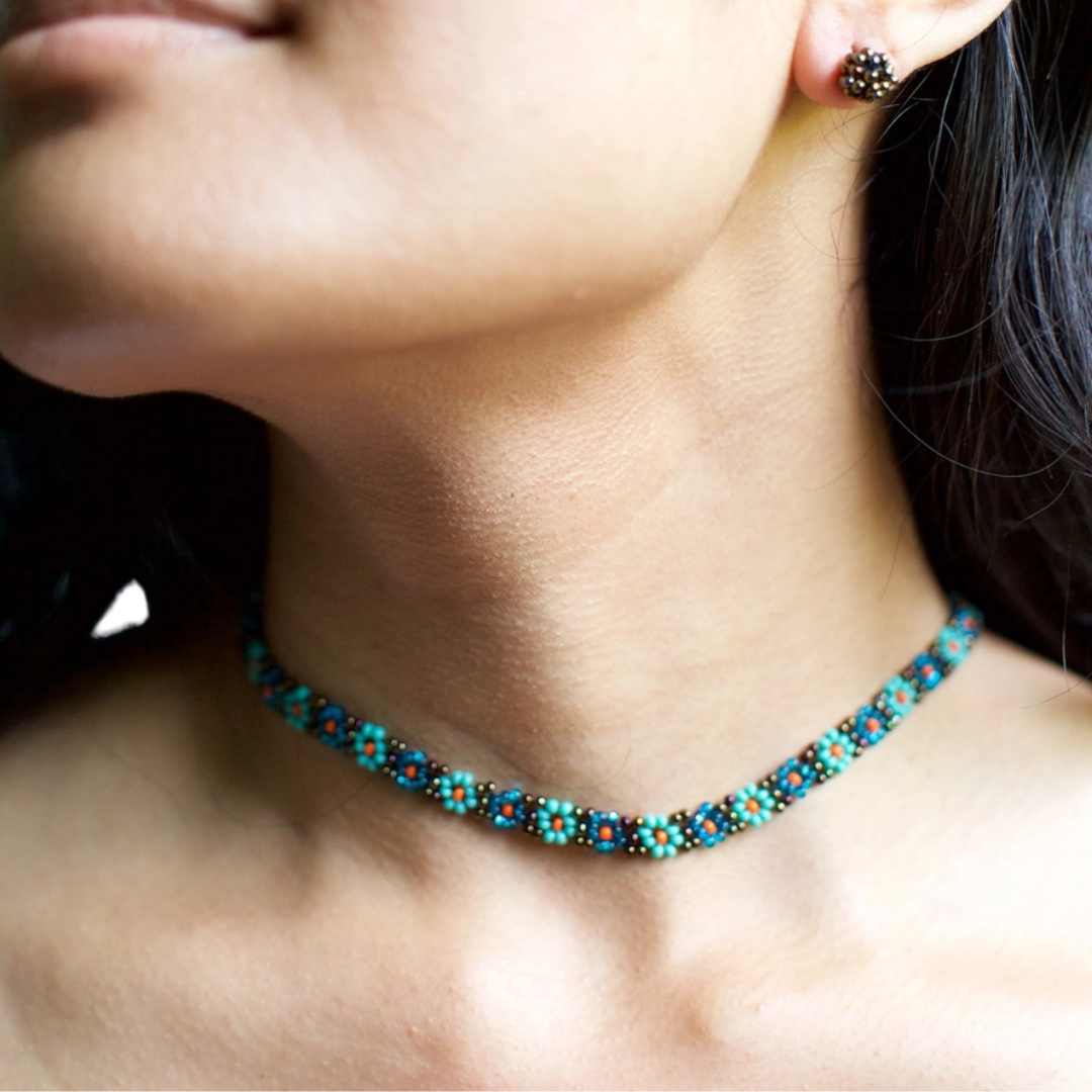 Beaded Flower Necklace