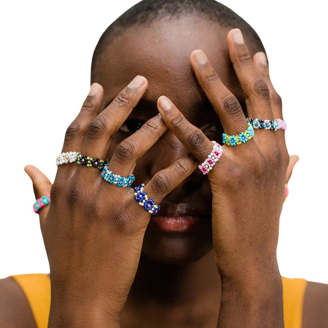 Beaded Flower Ring