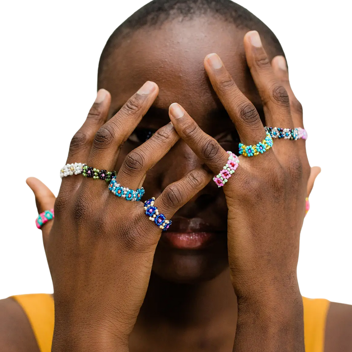 Beaded Flower Ring
