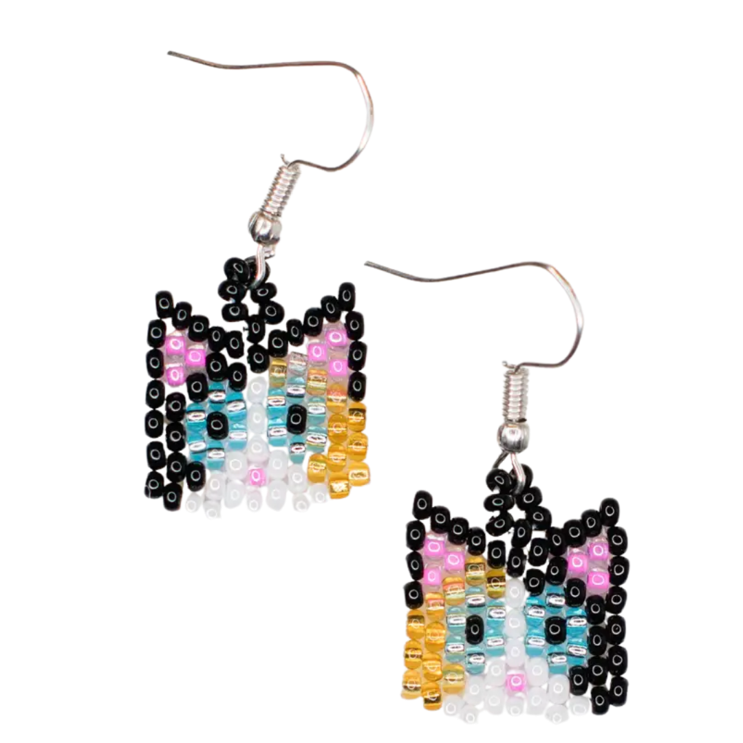 Beaded Cat Earrings