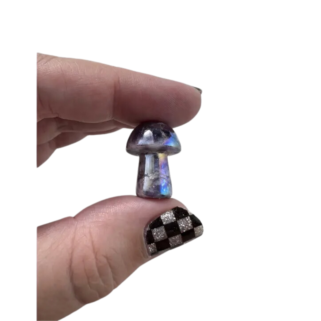 Aura Lepidolite Mini Mushroom