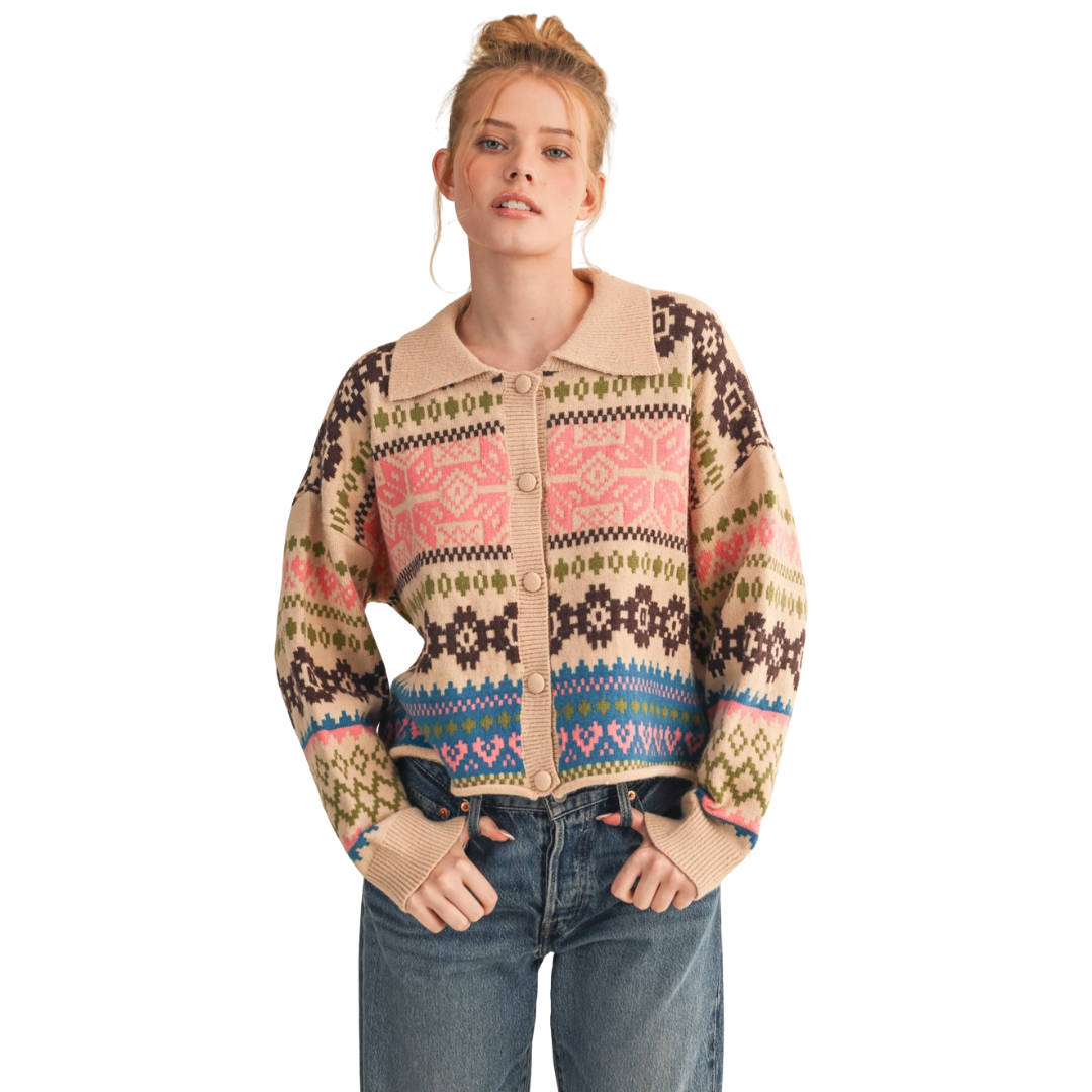 Fair Isle Sweater Cardigan