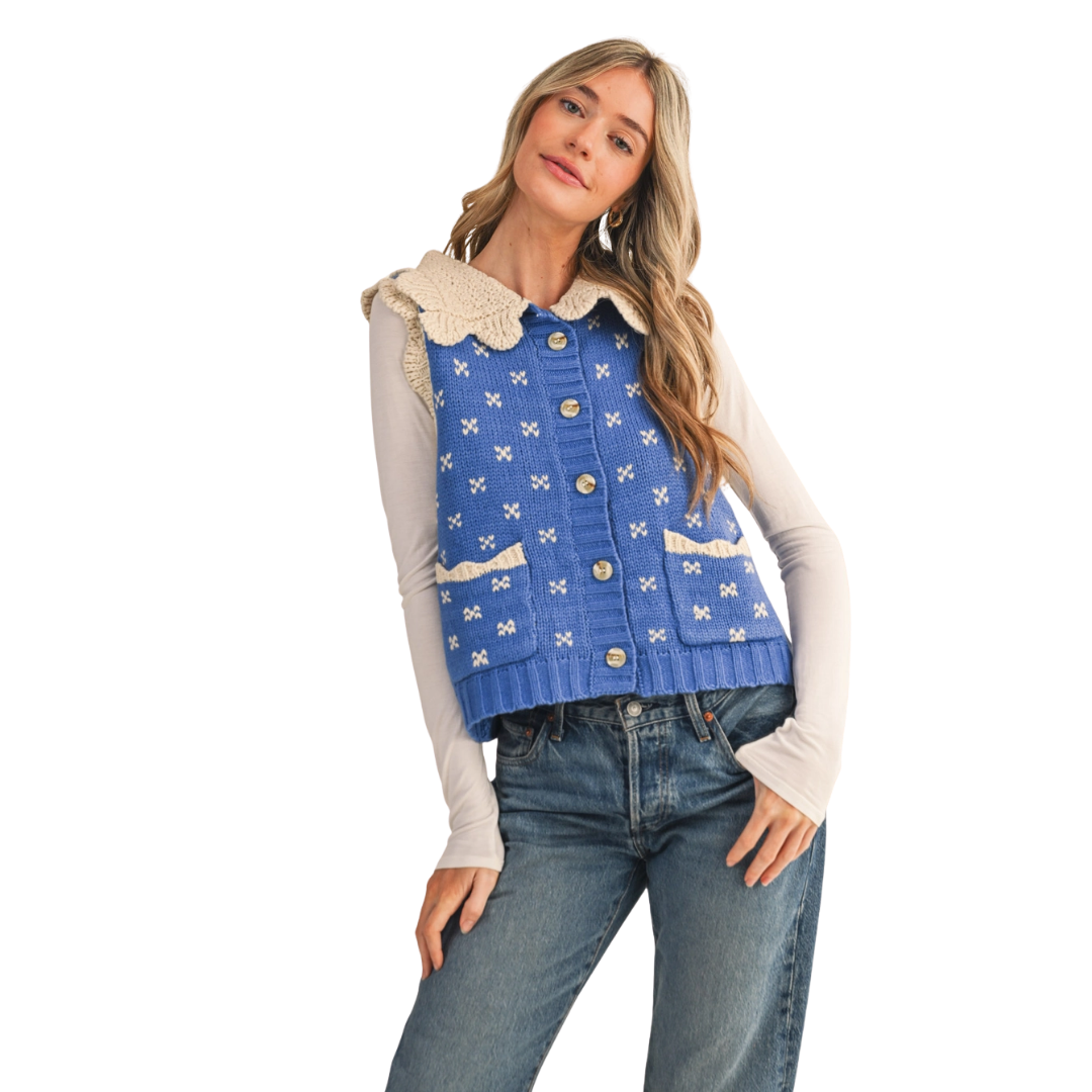 Doll Collar Sweater Vest