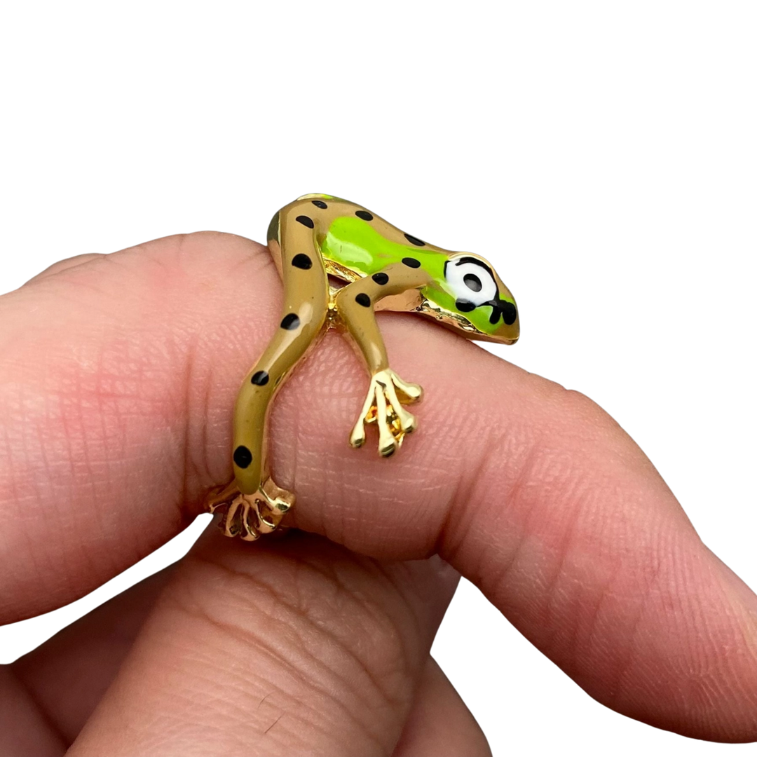 Funny Enamel Tree Frog Ring