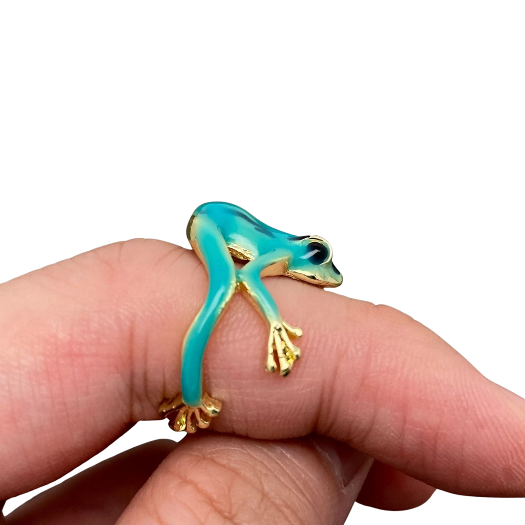 Funny Enamel Tree Frog Ring