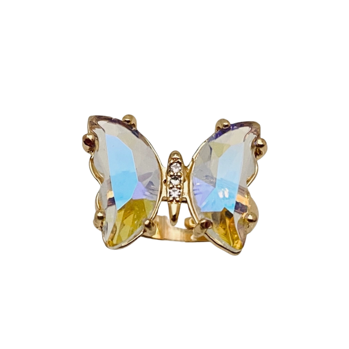 Gradient Glass Butterfly Ring