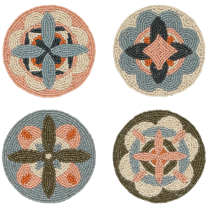 Disco Formation Beaded Coasters – Set of 4