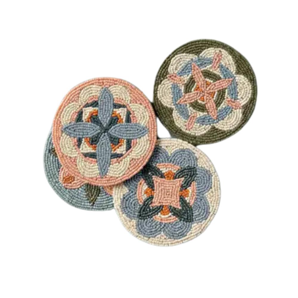 Disco Formation Beaded Coasters – Set of 4