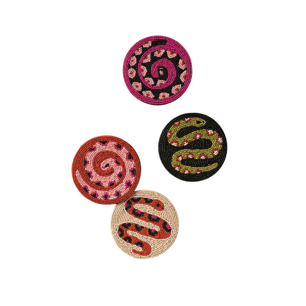 Gardenland Beaded Coasters - Set of 4