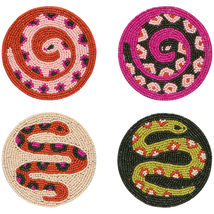 Gardenland Beaded Coasters - Set of 4