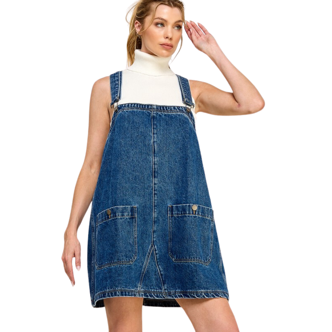 Overall Smocked Mini Dress