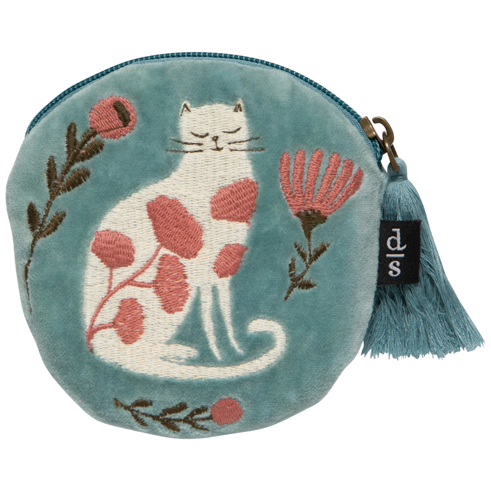 Catbloom Embroidered Coin Purse