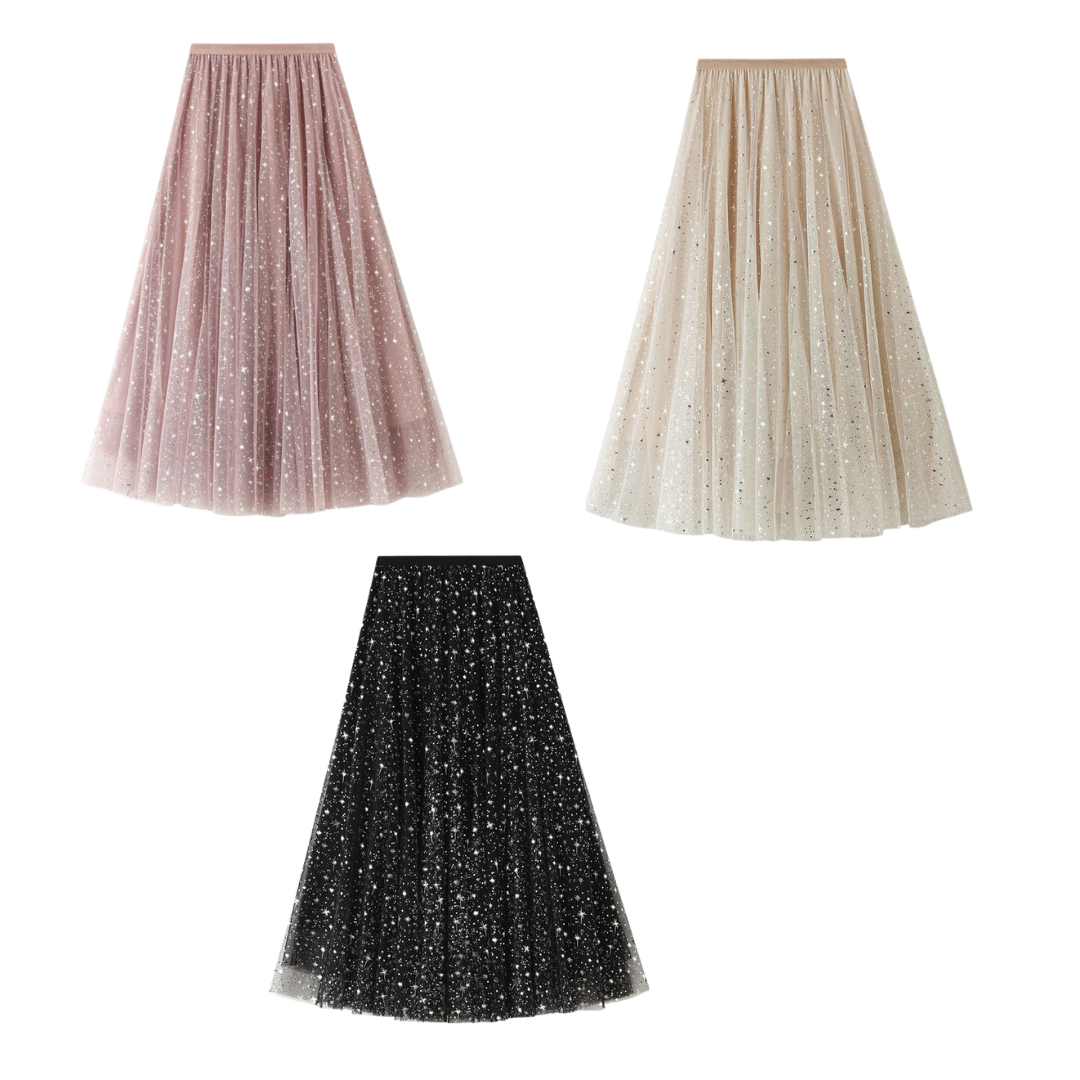 Star Sparkles Midi Skirt