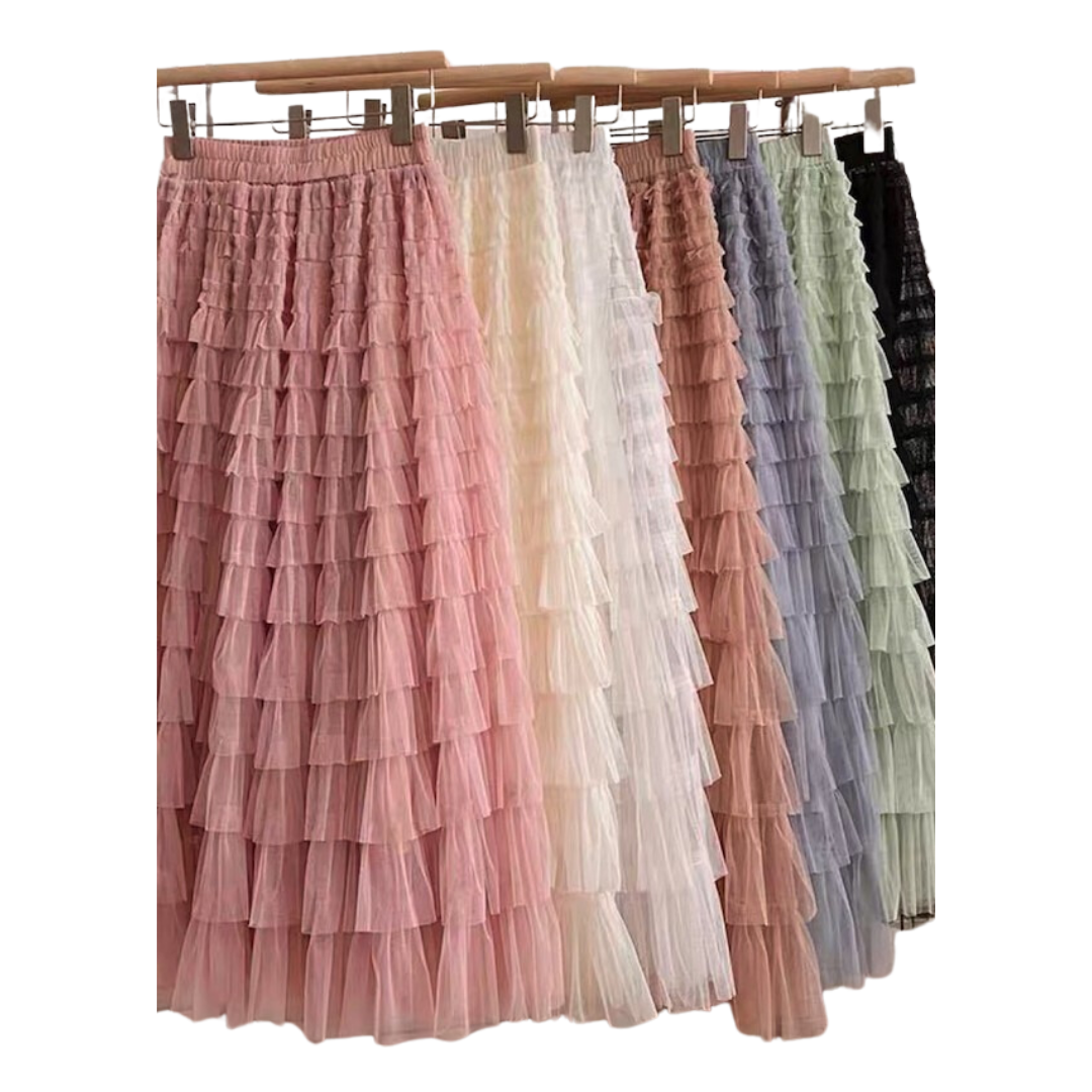 Tiered Midi Skirt