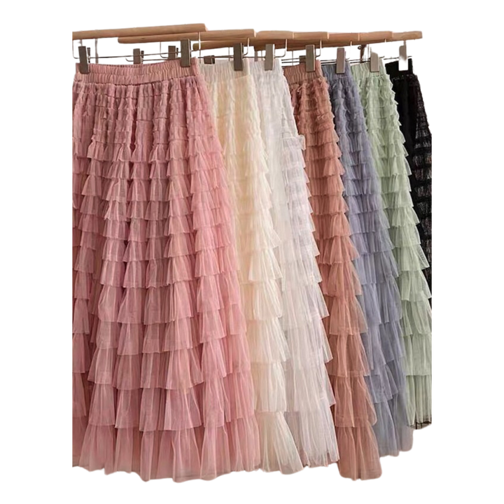 Tiered Midi Skirt