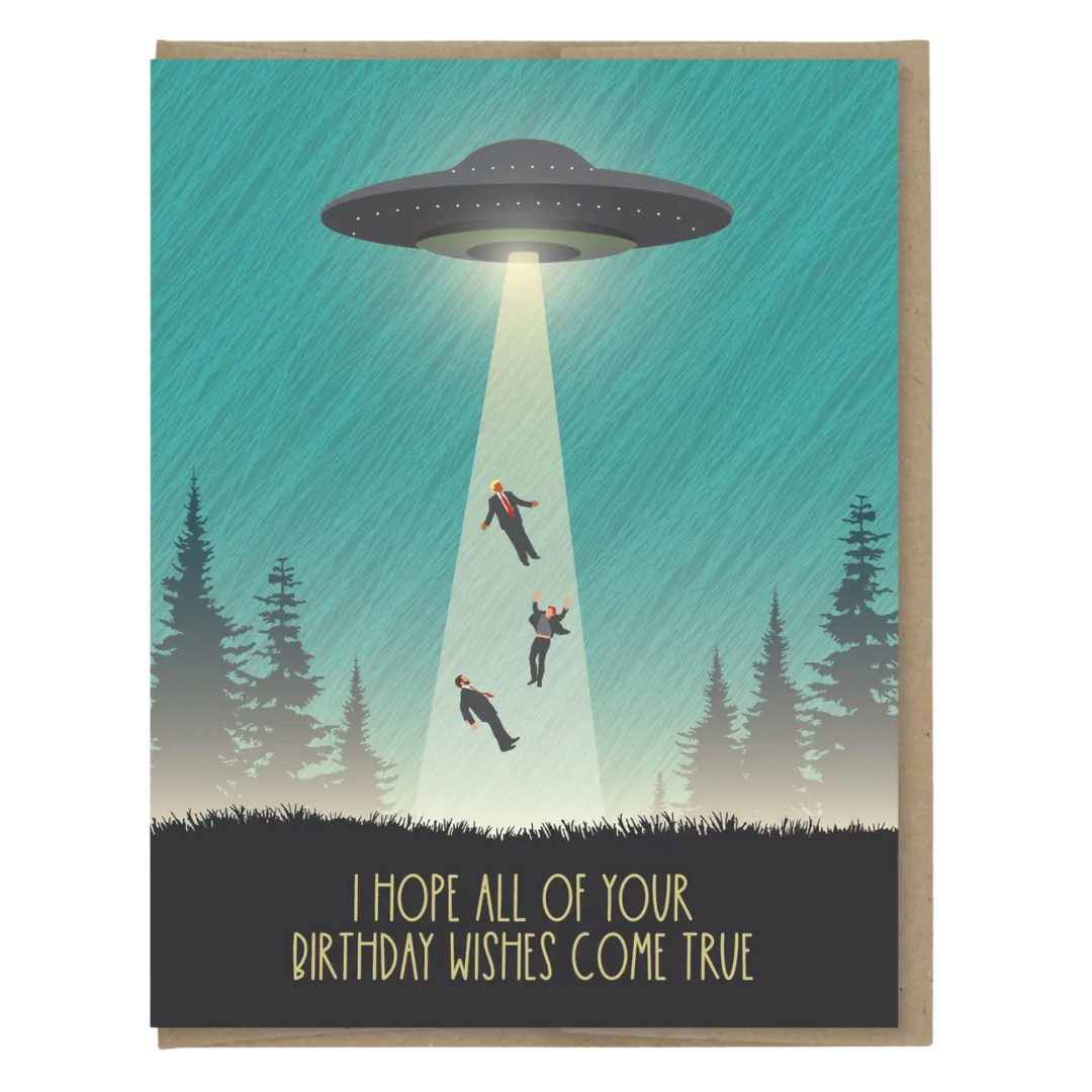 UFO Birthday Wishes Card