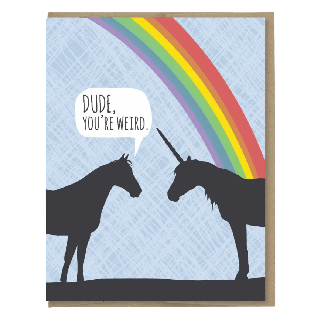 Unicorn Weird Birthday Card