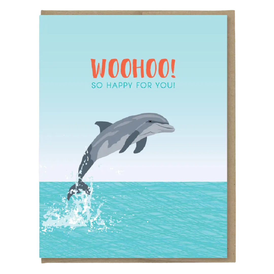 Woohoo Dolphin Congrats Card