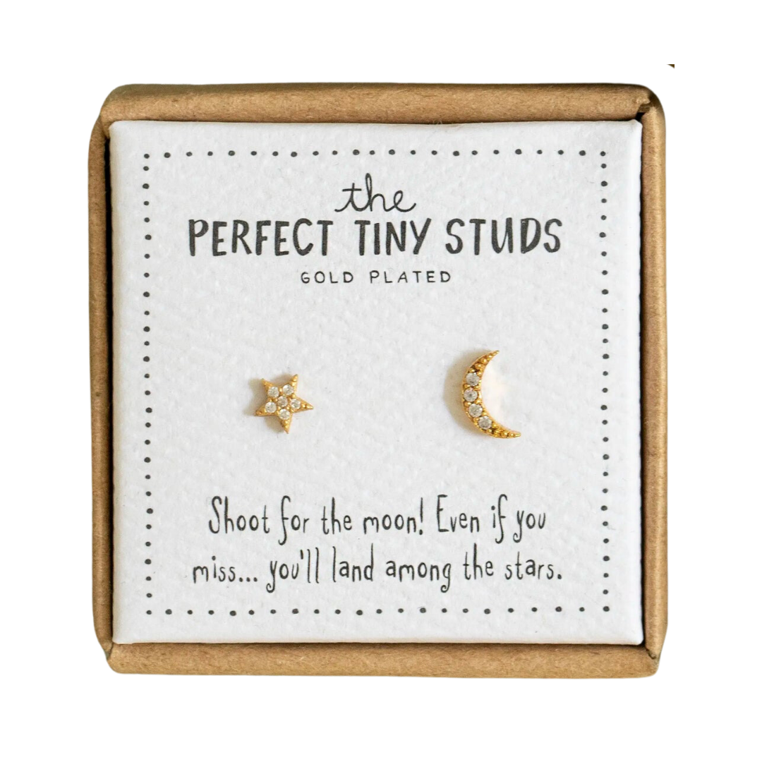 Star & Moon Perfect Tiny Stud Earrings