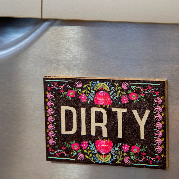 Dishwasher Magnet - Floral Border