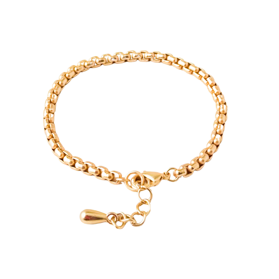 Matte Thick 24K Gold Plated Adjustable Chain Bracelet