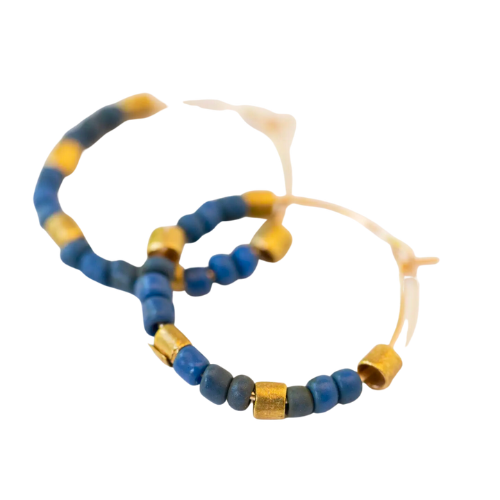 Small Beaded Gold-Filled Hoops