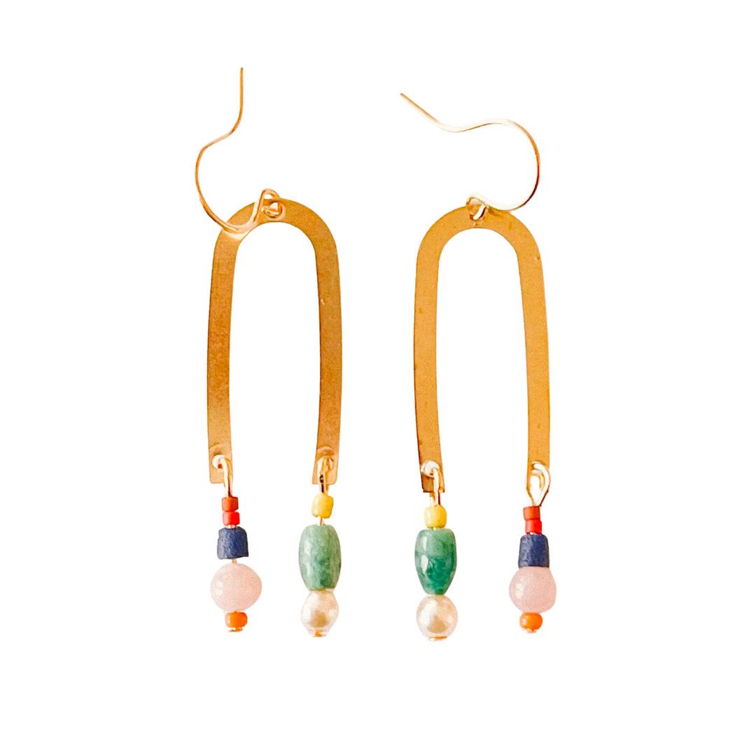 Colorful Turquoise Arch Earrings