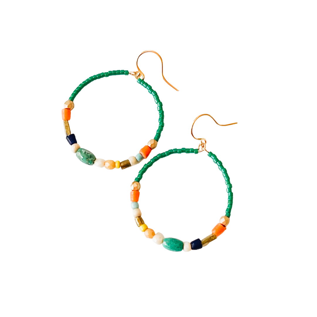 Turquoise Dangle Hoops