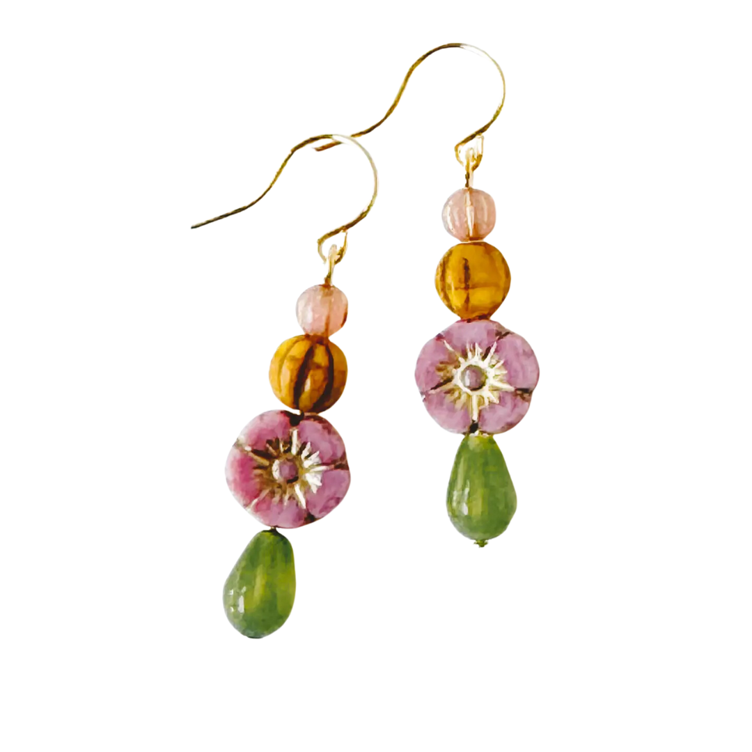 Beaded Flower Earrings