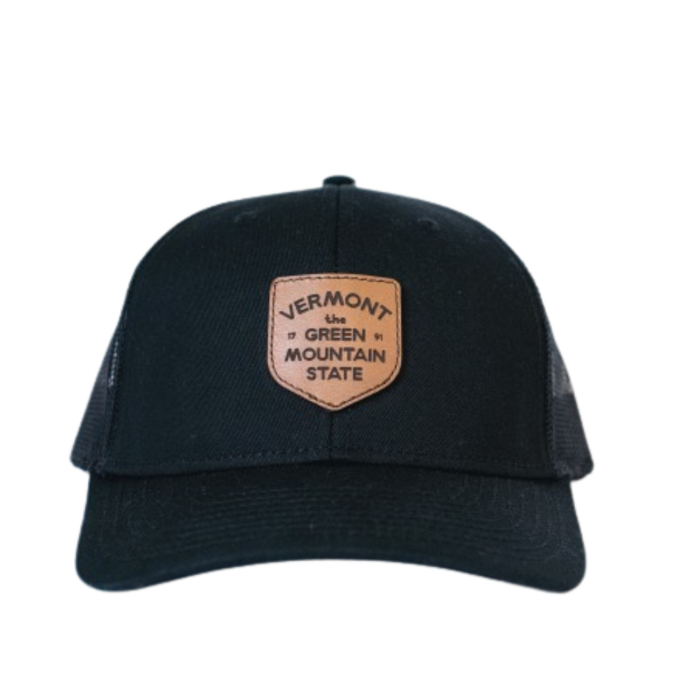 Vermont Badge Trucker Hat - Black