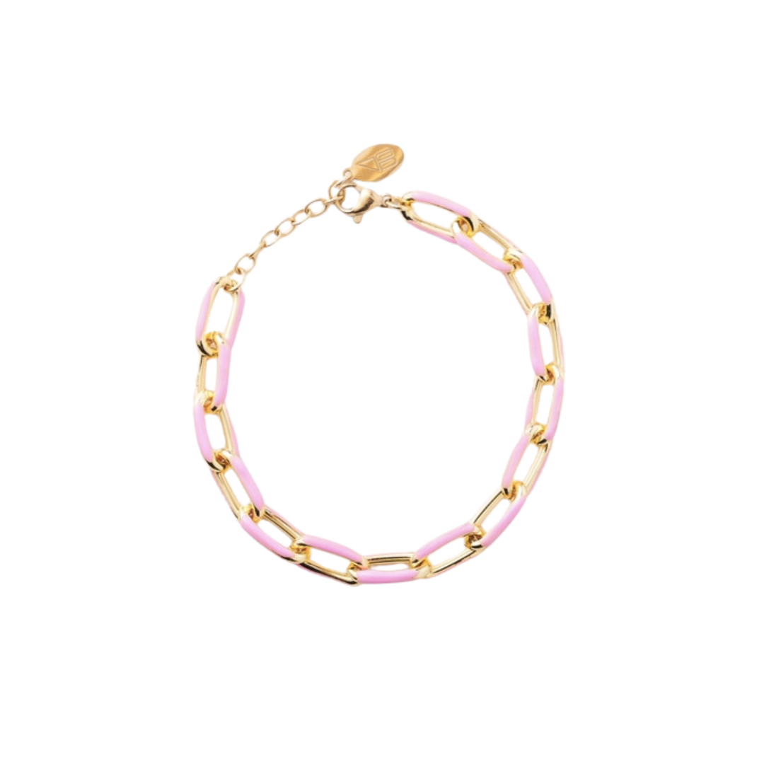 Penny Pink Acrylic Chain Bracelet