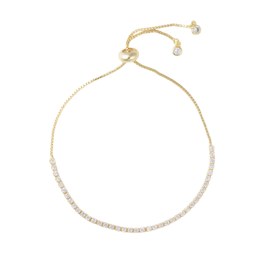 Gold Diamond Chain Slider Bracelet