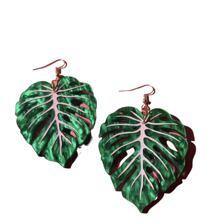 Monstera Leaf Earrings