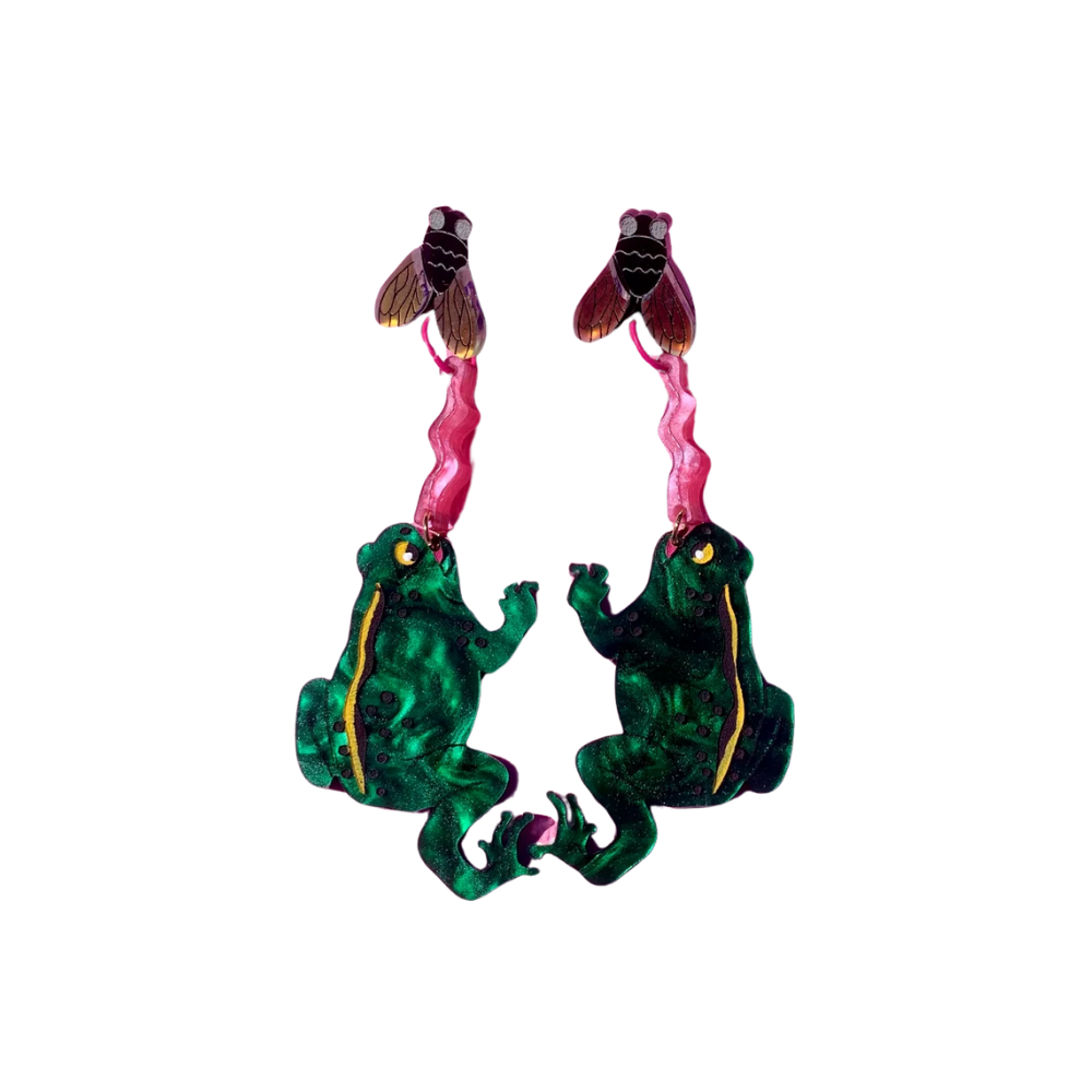 Frog and Fly Earrings