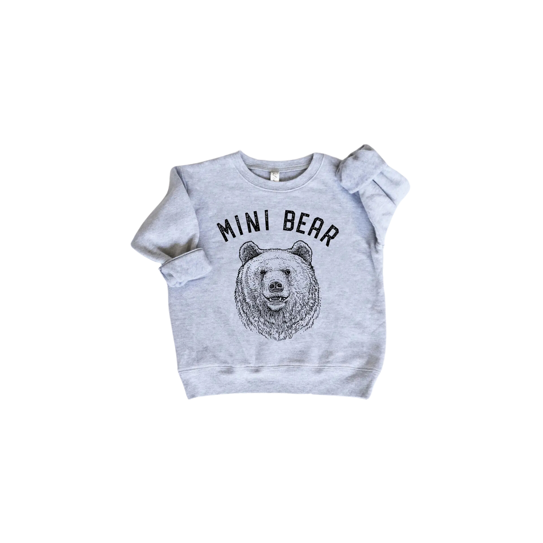 Mini Bear Toddler Unisex Graphic Sweatshirt - Heather Dust