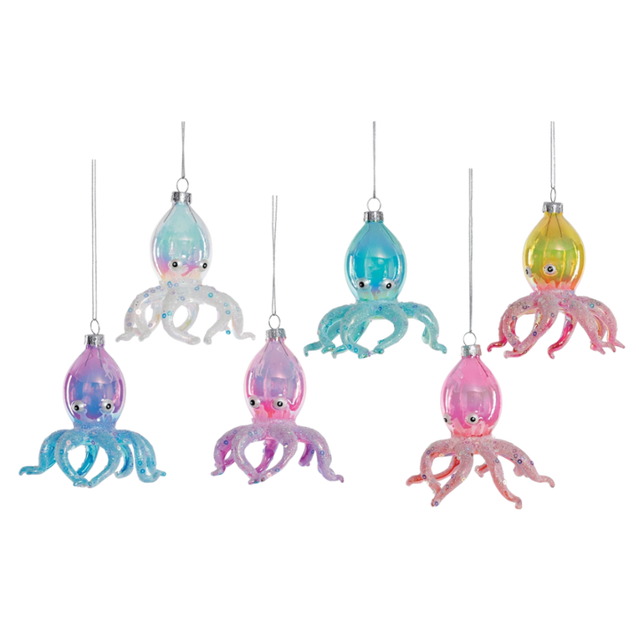 Iridescent Glass Octopus Ornament