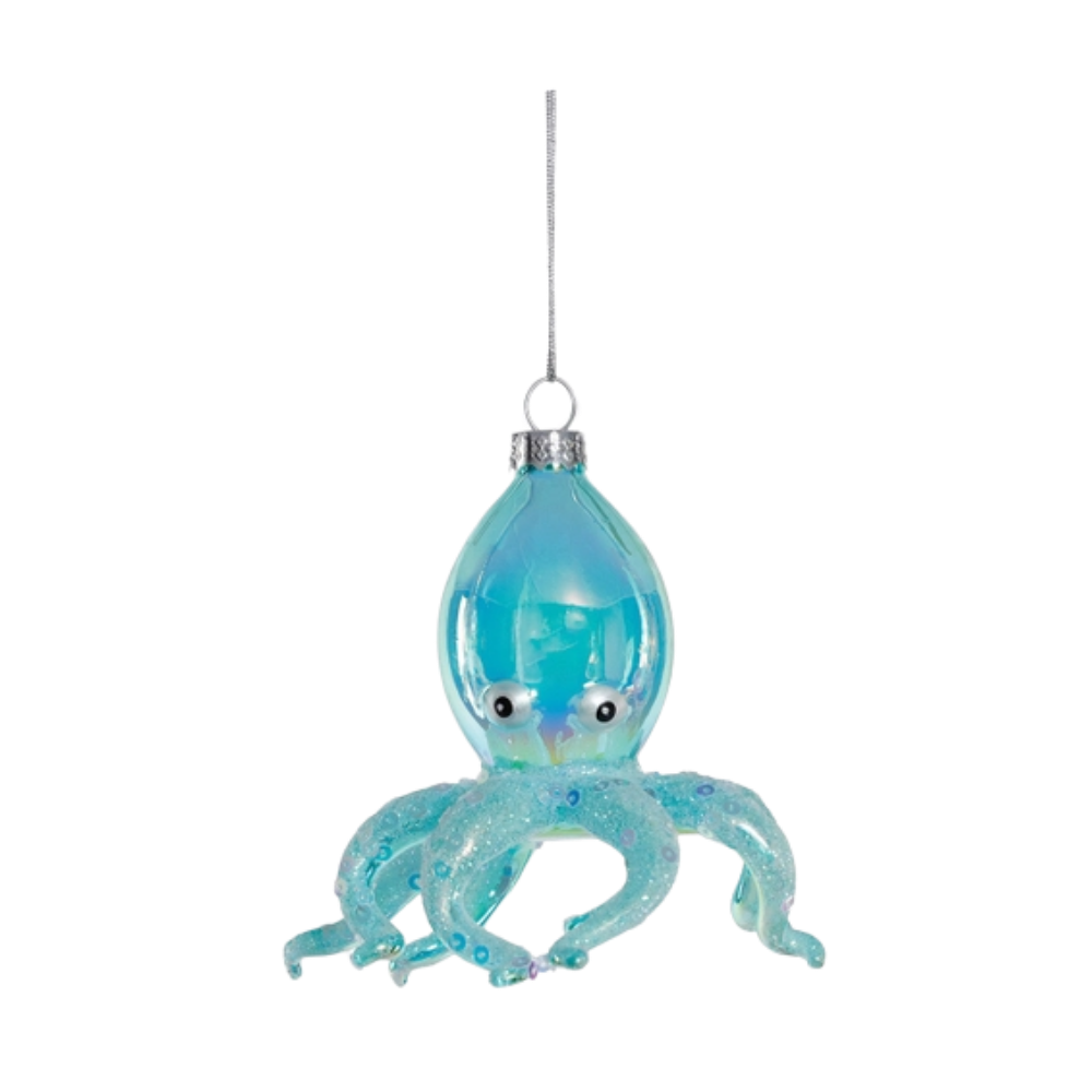 Iridescent Glass Octopus Ornament