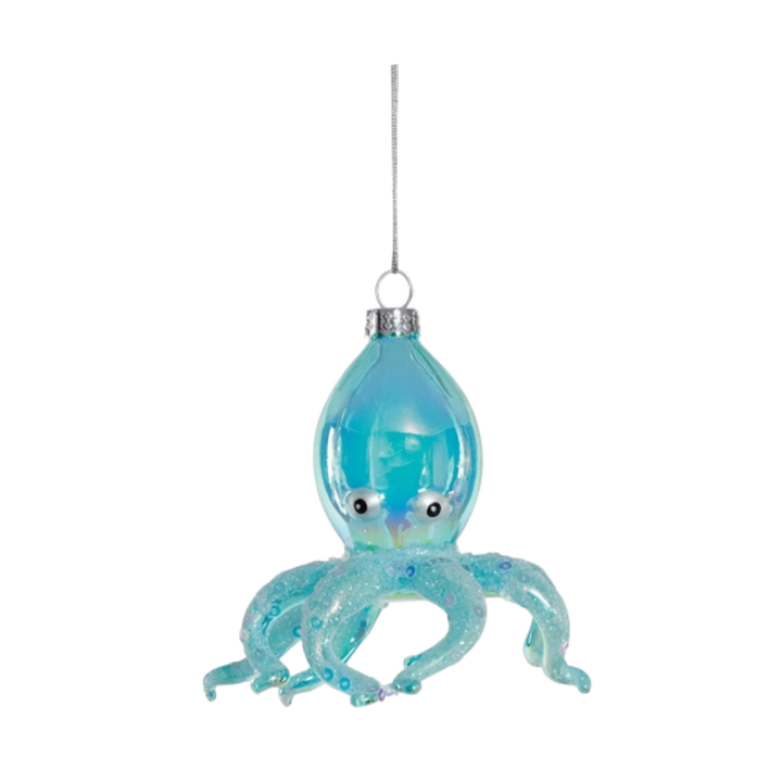 Iridescent Glass Octopus Ornament