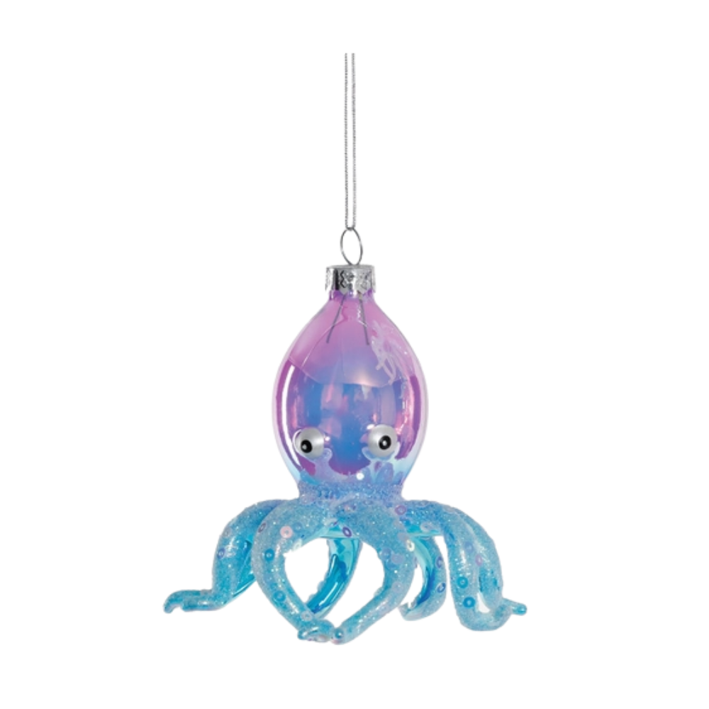 Iridescent Glass Octopus Ornament