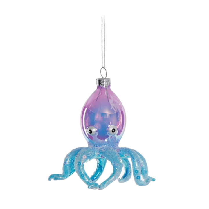 Iridescent Glass Octopus Ornament