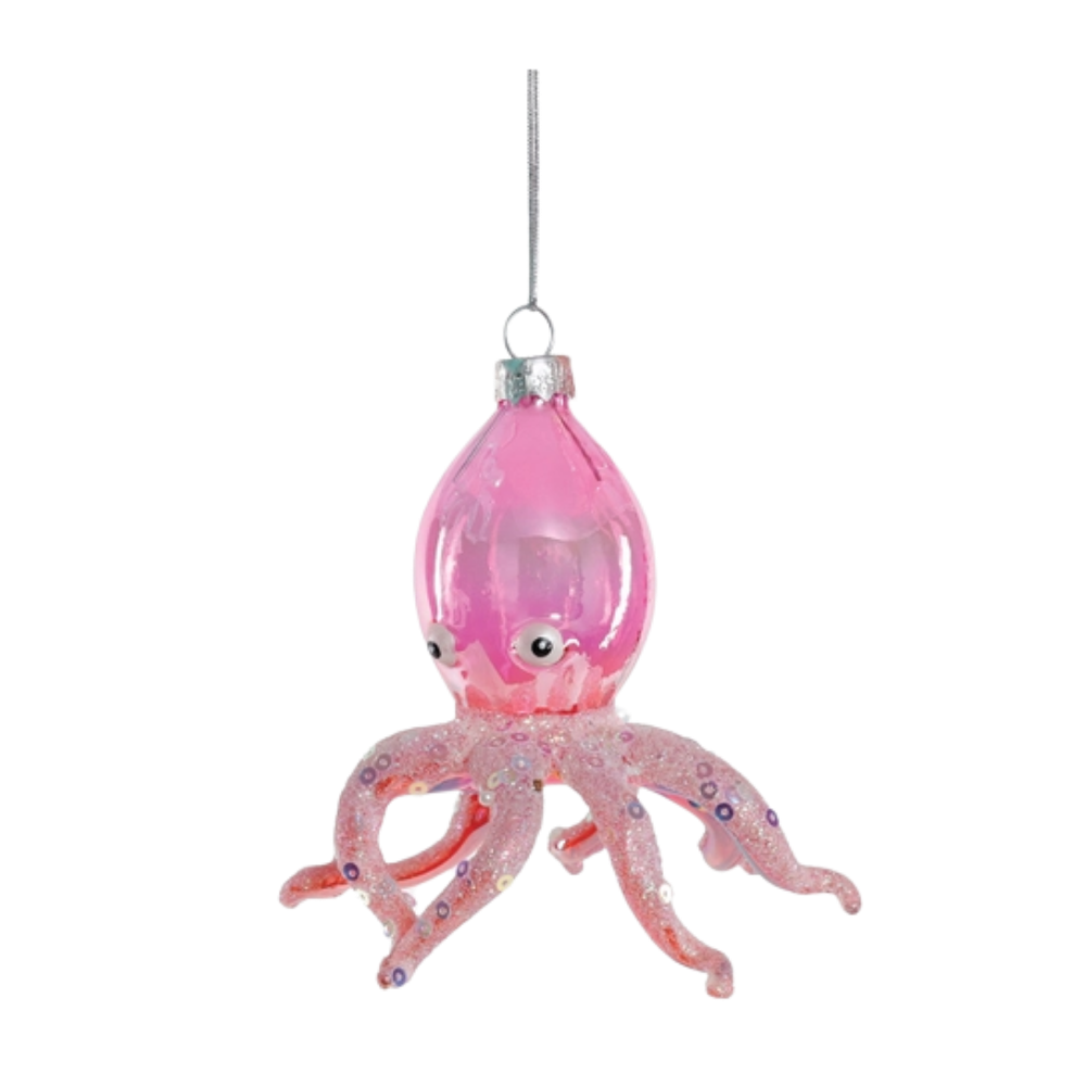Iridescent Glass Octopus Ornament