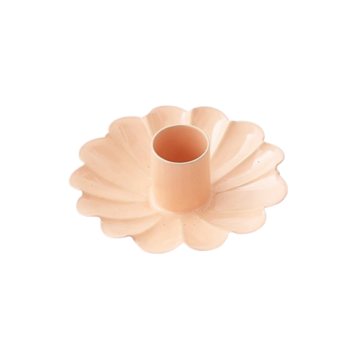 Scalloped Metal Taper Candle Holder