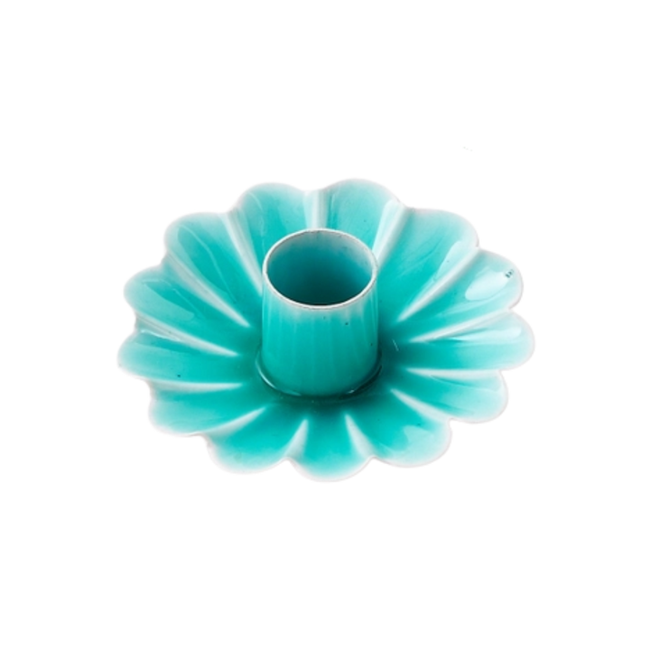 Scalloped Metal Taper Candle Holder
